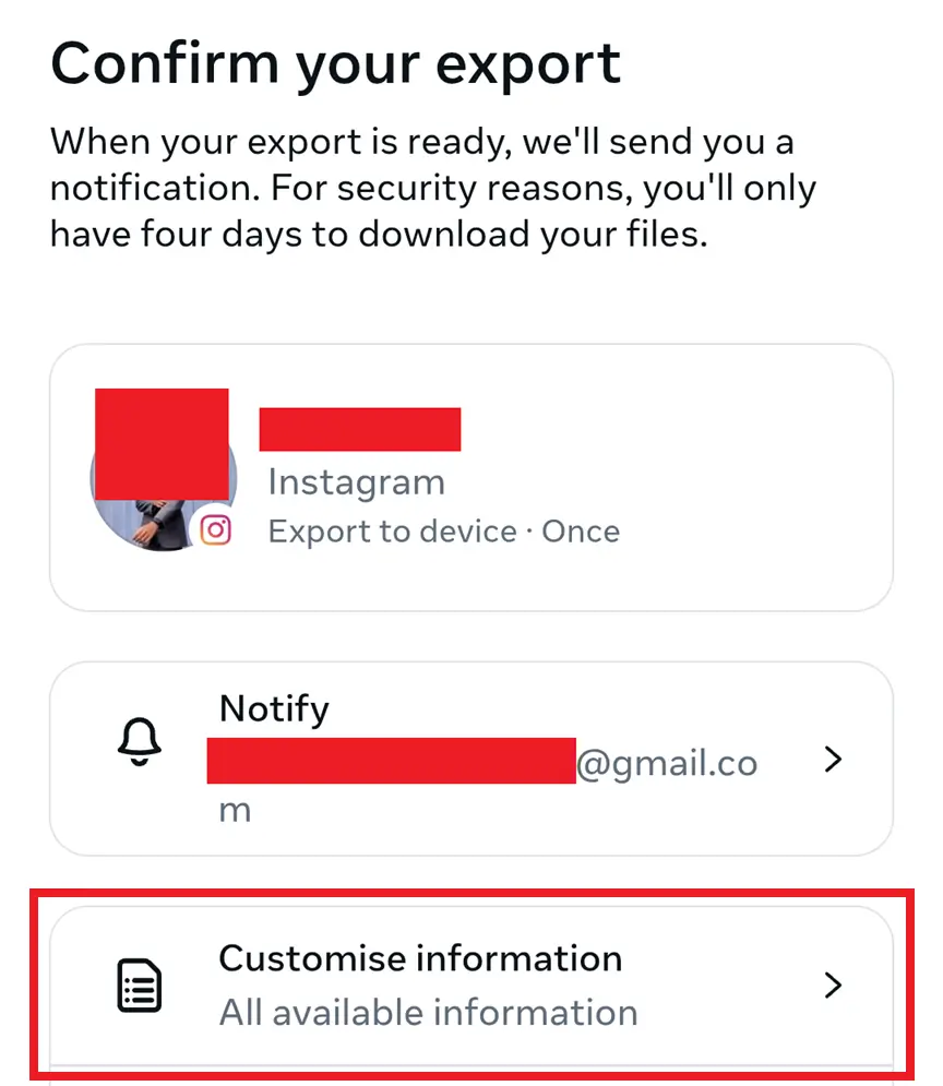 Step 8: Customise Information