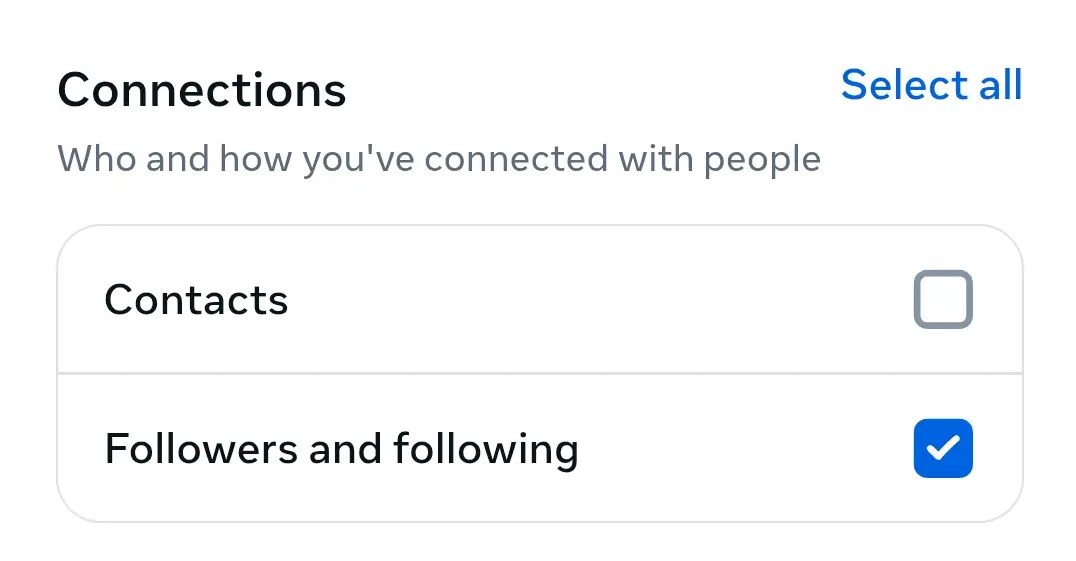 Step 9: Select Only Following and Followers